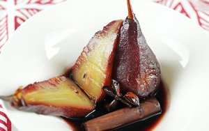 Featured image for Slow Cooker Poached Pears in Red Wine