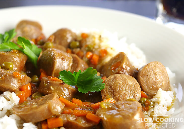 Slow Cooker Sausage Casserole with Gravy