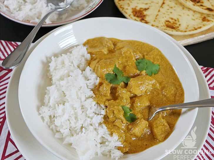 Slow Cooked Butter Chicken Curry with rice