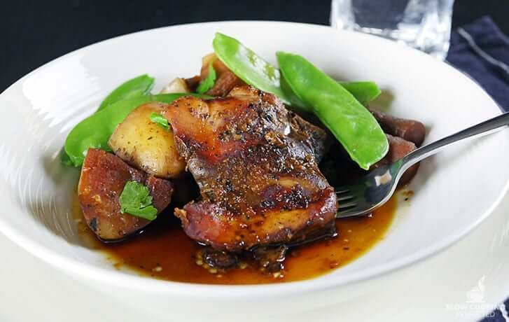 Slow Cooker Honey Garlic Chicken - The Hurried Hostess