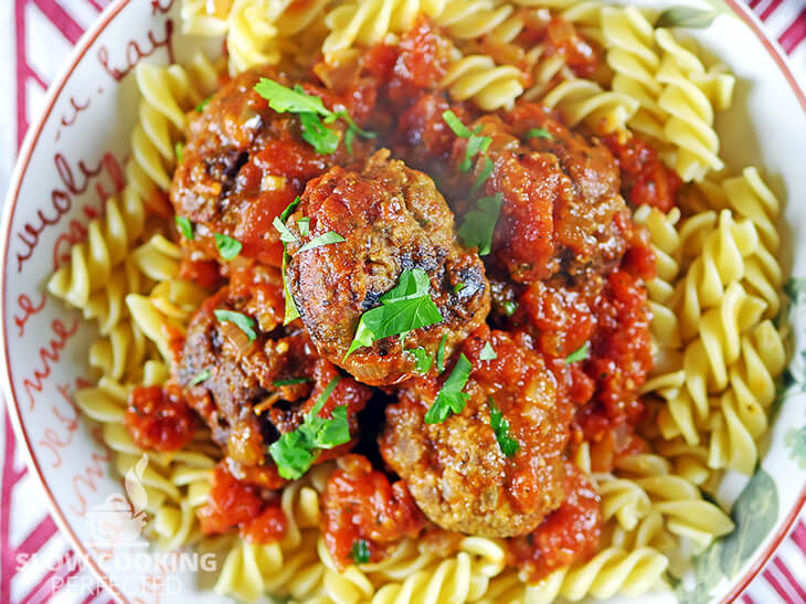 Slow Cooker Meatballs in a Tomato Sauce Slow Cooking Perfected