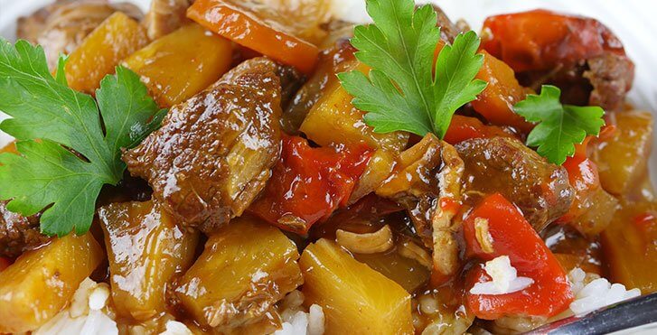 Slow Cooker Sweet and Sour Pork Thickened