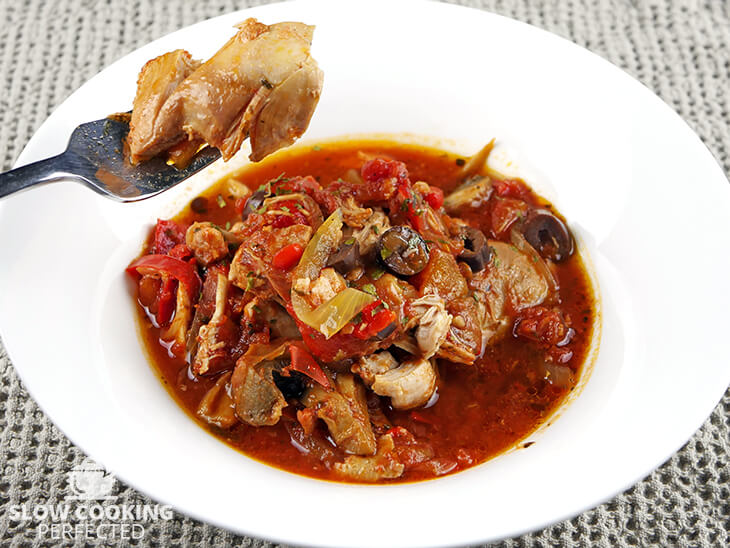 Chicken Cacciatore Cooked with Red Wine