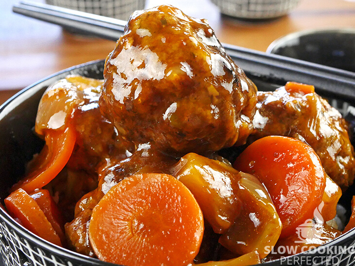 Fornello lento Polpette in agrodolce con ananas