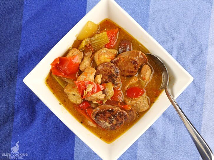 Slow Cooked Gumbo with Chorizo Sausage and Chicken