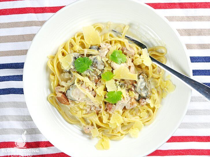 Crock pot chicken carbonara