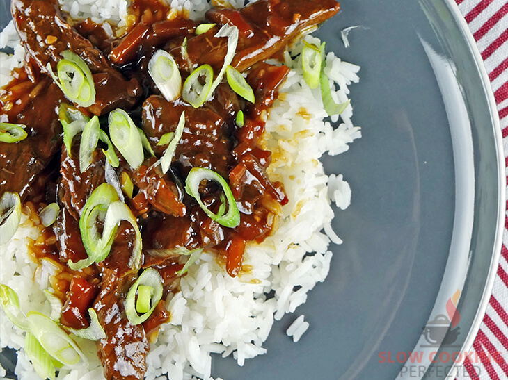 Slow Cooker Mongolian Beef made with Hoisin Sauce