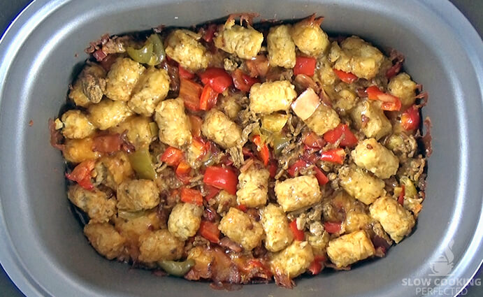 Tater Tot Casserole in a Slow Cooker
