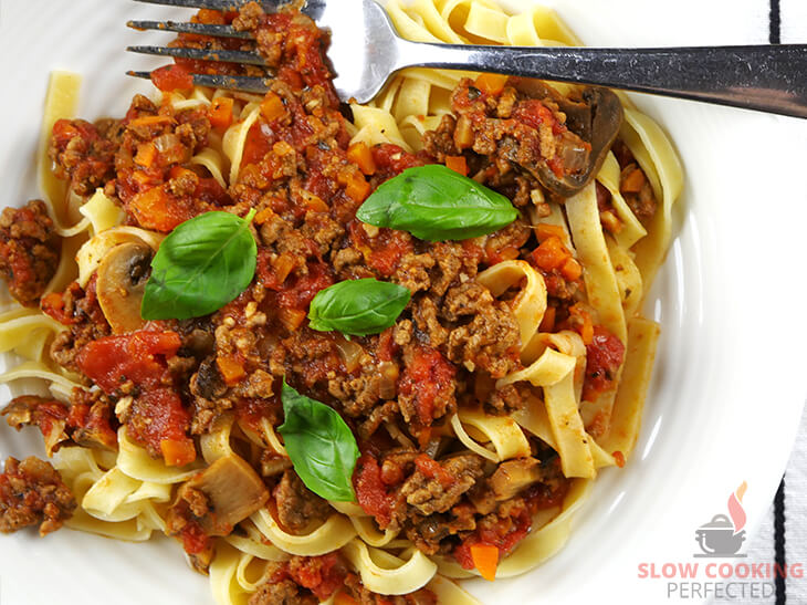 Slow-Cooked Bolognese Sauce with Pasta