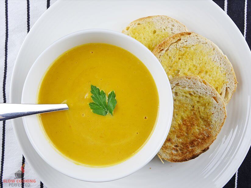 Pumpkin Soup with bread on the side