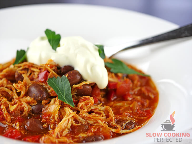 Slow Cooker Tomato Chicken Chili