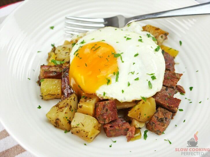 Corned beef Hash with a fried egg