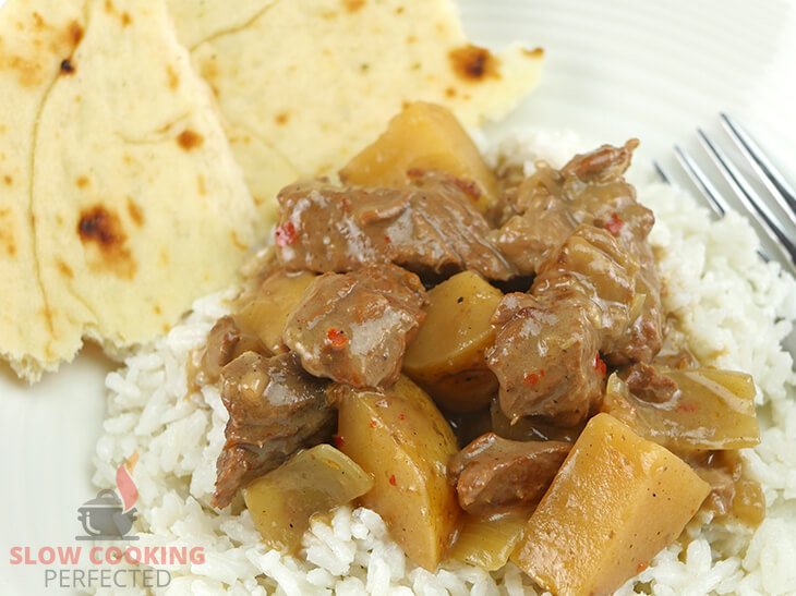 Beef Massaman Curry Cooked in a Slow Cooker