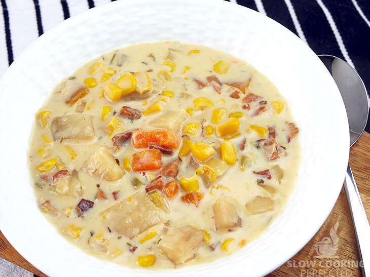 Slow Cooker Corn Chowder with Bacon