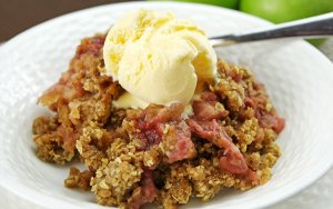 Featured image for Slow Cooker Apple & Rhubarb Crisp