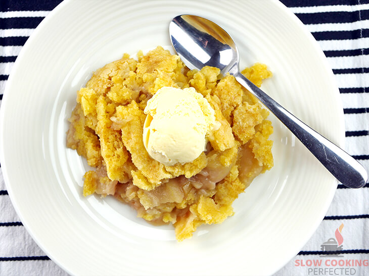 Apple Dump Cake Cooked in the Slow Cooker