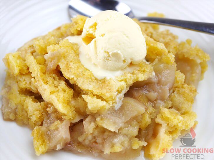 Apple Dump Cake with ice cream