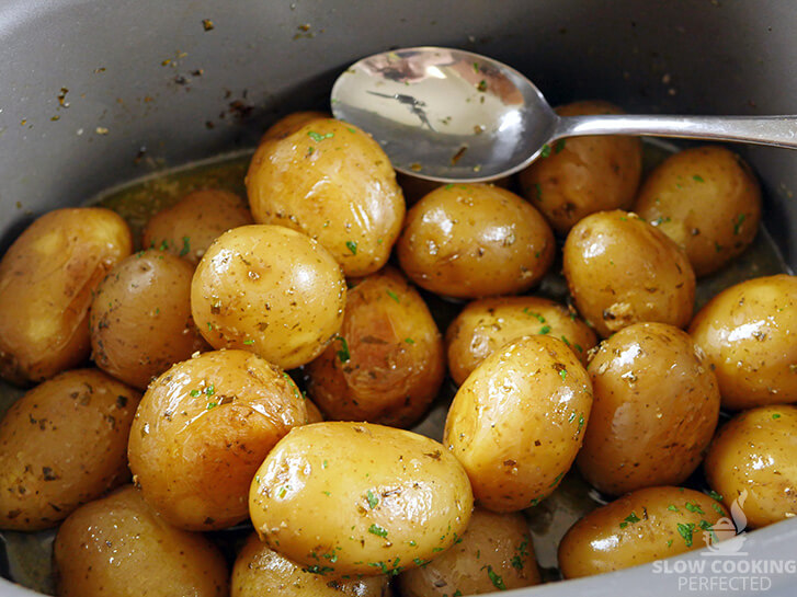 Baby potatoes with a Herby Butter Sauce