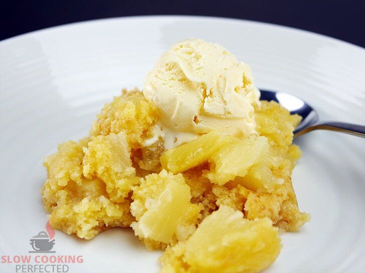 3 Ingredient Slow Cooker Pineapple Dump Cake Slow Cooking Perfected