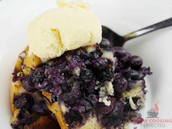 Blueberry Cobbler with Ice Cream