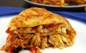 Featured image for Layered Slow Cooker Chicken Enchiladas