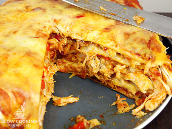 Layered Slow Cooker Chicken Enchiladas - Slow Cooking Perfected