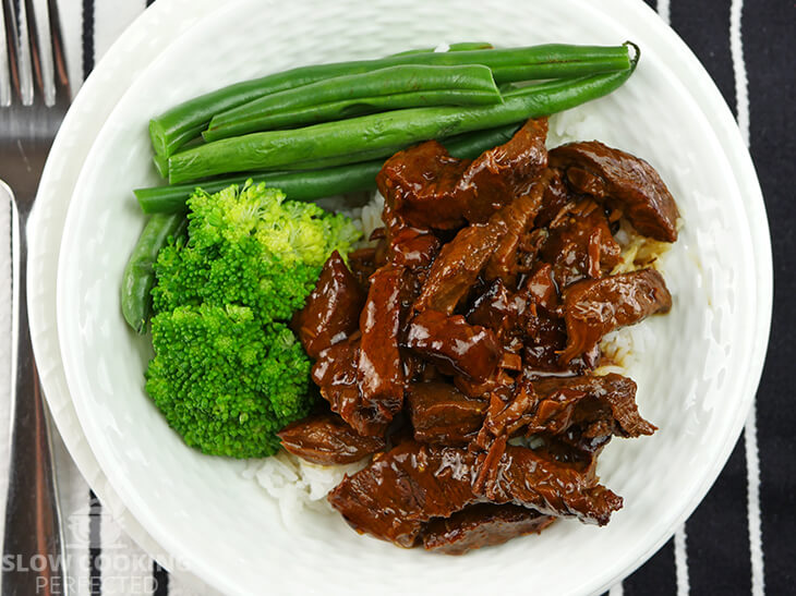 Teriyaki sauce with slow cooked Beef and rice