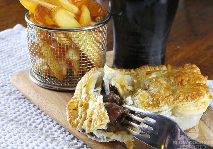 Slow-Cooked Beef and Guinness Pie with Puff Pastry