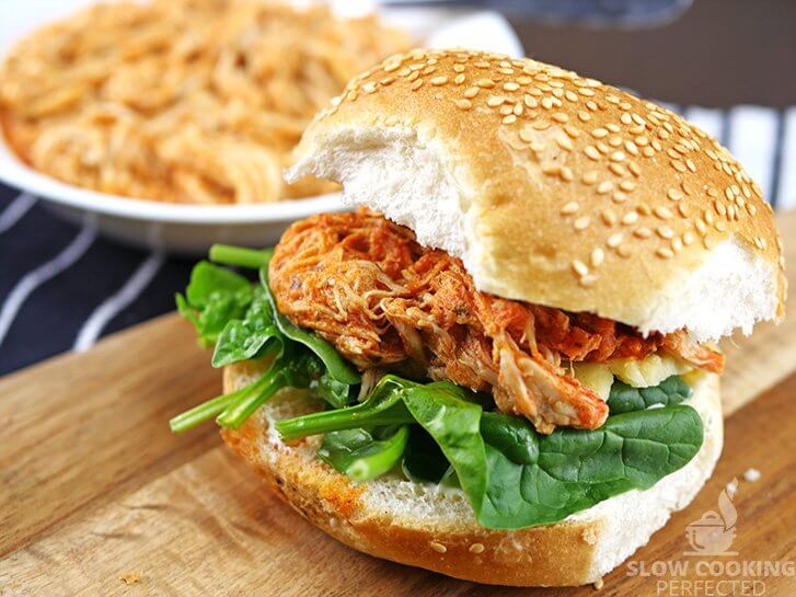 Slow Cooker Buffalo Chicken Sandwiches