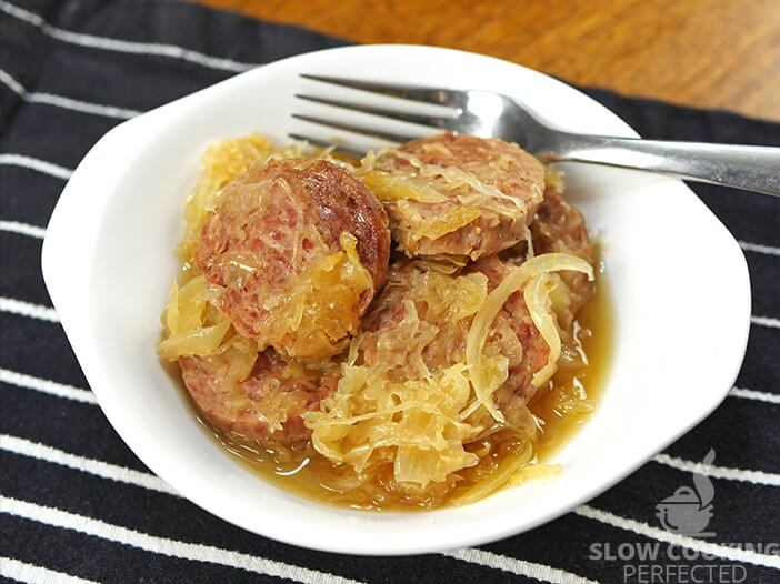 Slow Cooker Sausage and Sauerkraut