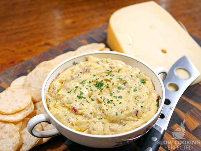 Crock Pot Spinach & Bacon Queso Dip • Bread Booze Bacon