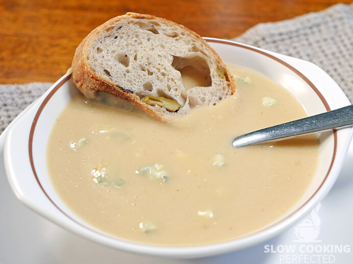 Slow Cooker Parsnip and Blue Cheese Soup