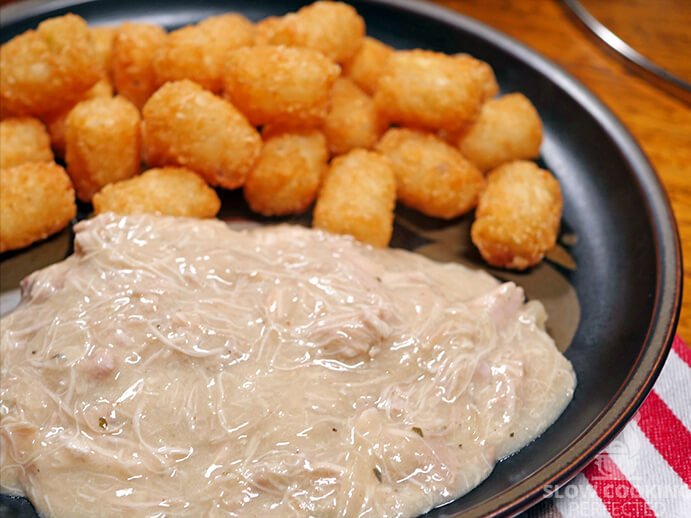 Chicken and Gravy with Tater Tots