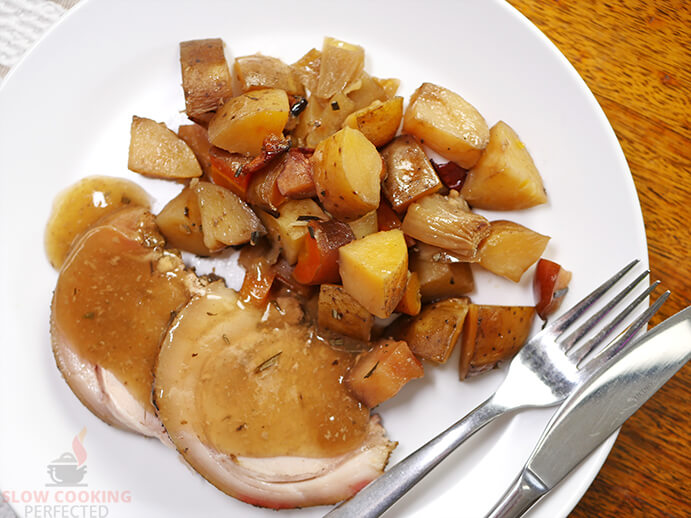 Pork Loin with Vegetables and Gravy
