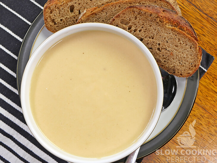 Cauliflower Cheese Soup with Bread
