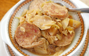 Slow Cooker Sausage and Cabbage