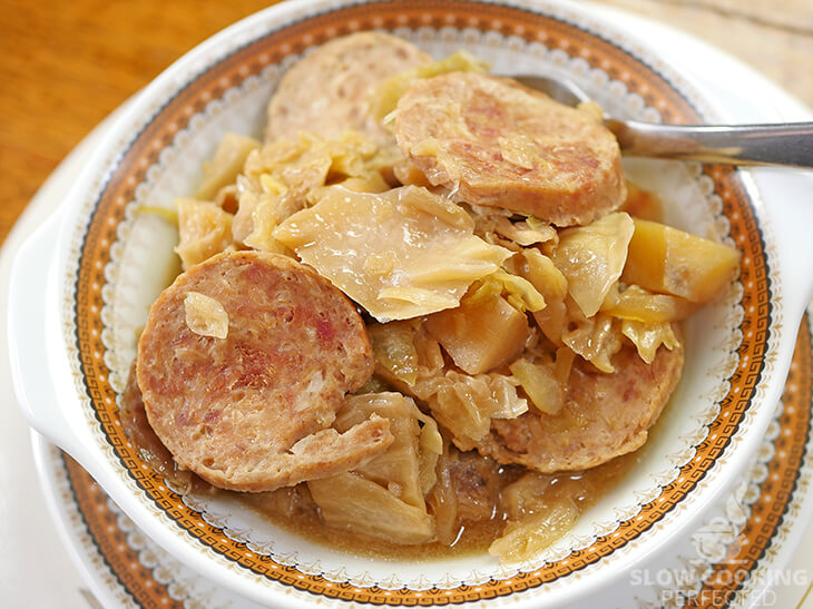 Slow Cooker Sausage and Cabbage