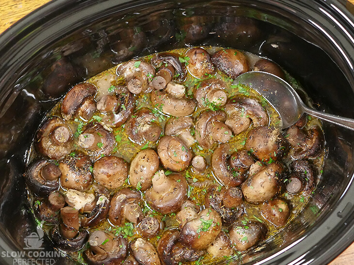 Mushrooms Cooked in a Slow Cooker