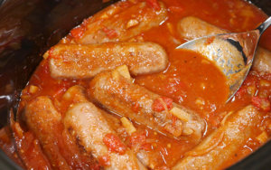 Featured image for Slow Cooker Devilled Sausages