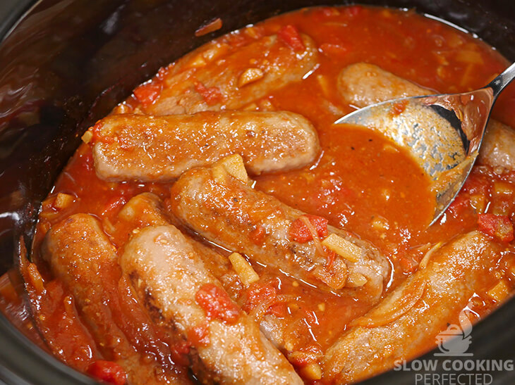 Slow Cooker Devilled Sausages