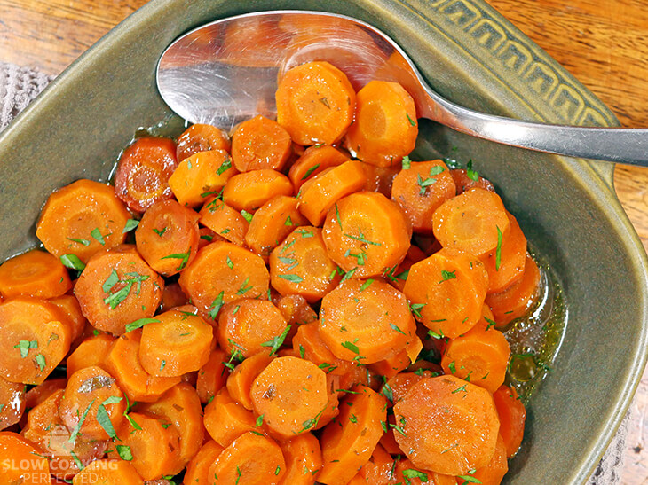 Slow Cooked Glazed Carrots in a brown sugar and butter sauce