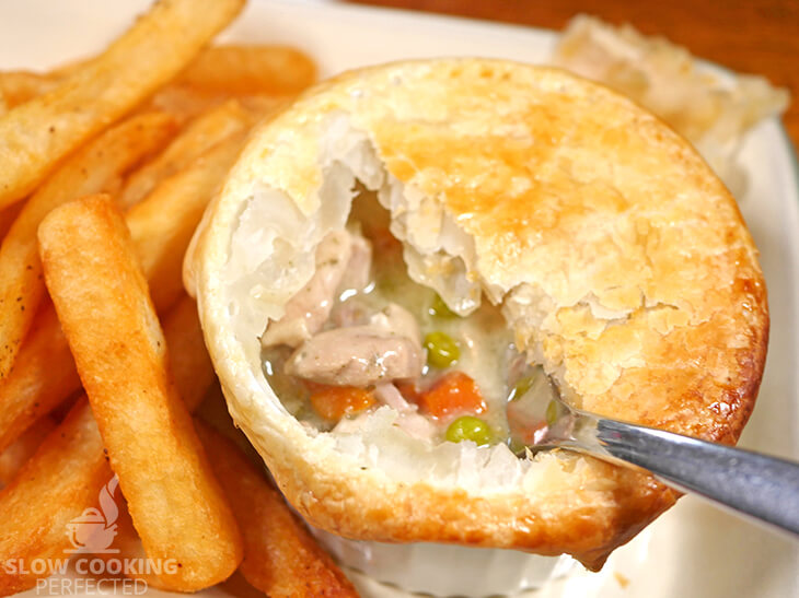 Slow-Cooked Chicken Pot Pie with Puff Pastry