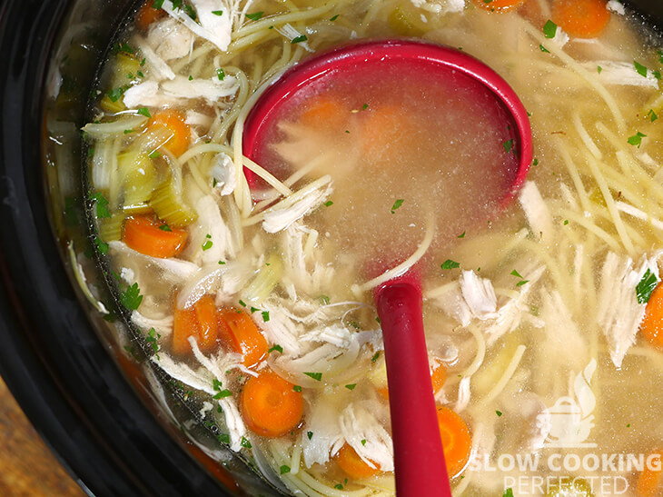 Homemade Chicken Noodle Soup in the Slow Cooker