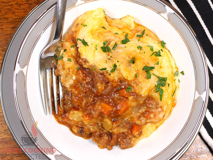 Shepherds Pie cooked in a slow cooker